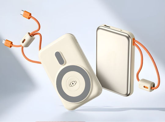 Power Bank 10000mAh 15W με Θύρα USB-A και Θύρα USB-C Quick Charge 3.0 Χρυσό