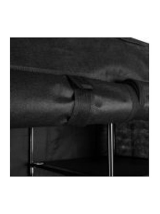 Dulap Din Material Cu Fermoar Și Rafturi În Culoare Neagră 170x42x170cm