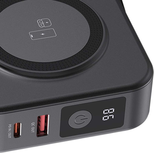 Force Power MagSafe Външна Батерия 10000mAh 20W с 2 USB-A Изходни Порта Power Delivery Черна