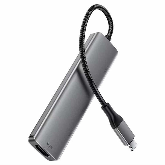 Acefast USB-C Dockingstation mit HDMI 4K PowerDelivery (PD) Grau (KF-6974316285915)