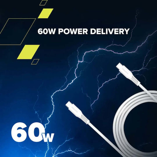 Canyon USB 2.0 Kabel USB-C männlich - USB-C 60W Weiß 2m