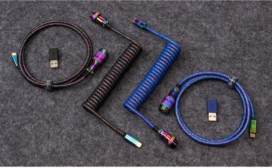 Keychron Spiral USB 3.2 Cable USB-C male - USB-C Blue 1.08m