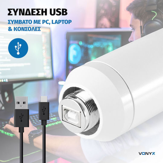 Vonyx CM320 Σετ Πυκνωτικό Μικρόφωνο Shock Mounted για Φωνητικά Set σε Λευκό Χρώμα