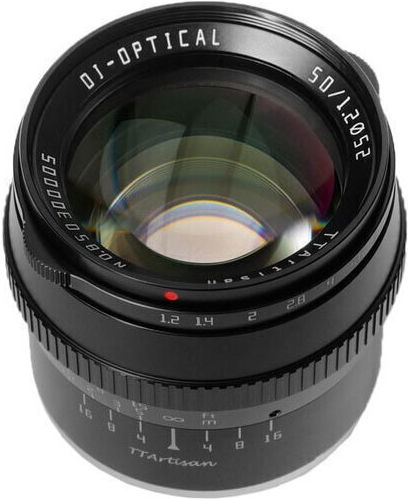 TTArtisan Crop Фотообектив 50mm F1.2 APS-C Телефото за Микро Четири Трети (МЧТ) Монтаж Черен
