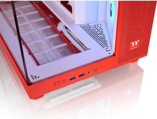 Thermaltake 380 XL TG ARGB Gaming Midi-Turm Computergehäuse mit Seitenfenster Flammendes Orange