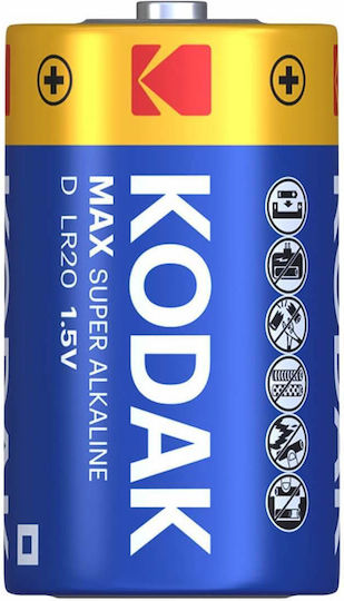 Kodak Max Super Αλκαλικές Μπαταρίες D 1.5V 2τμχ