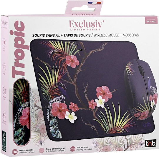 T'nB Tropic Mousepad & Wireless Mouse Albastru