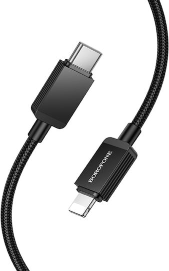 Borofone Geflochten USB-C zu Lightning Kabel 27W Schwarz 1m