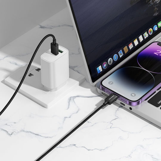 Borofone Geflochten USB-C zu Lightning Kabel 27W Schwarz 1m