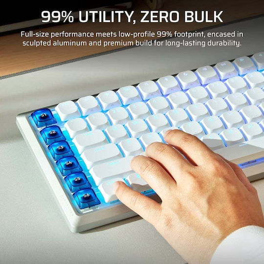 Corsair Vanguard 99 Wireless Gaming Mechanical Keyboard with Corsair OPX Switches and RGB Lighting English US White