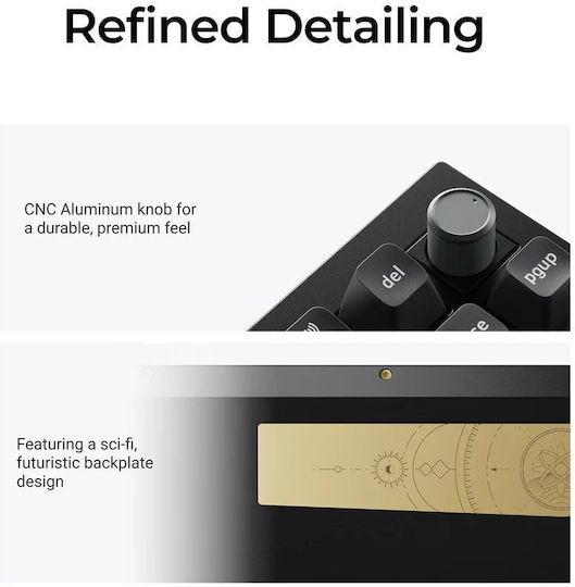Keychron Q6 Ultra 8K Q6U-M3 Wireless Gaming Mechanical Keyboard with Keychron Silk POM Brown Switches and RGB Lighting (English US)