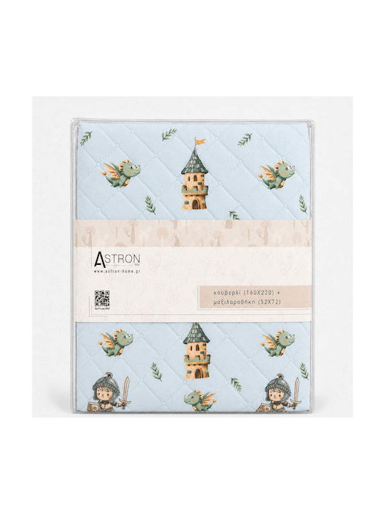 Astron Italy Kids Quilt Set Single with Pink Pillowcase 160x220cm