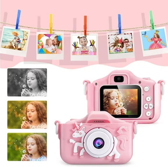 Full Hd Digital Camera Kids + Games Pink Unicorn