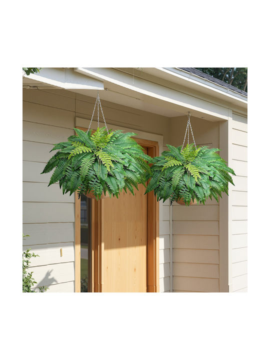 Vevor Artificial Boston Fern 114.3 Cm 63 Leaves Set Of 2 Pieces Indoor Outdoor Use