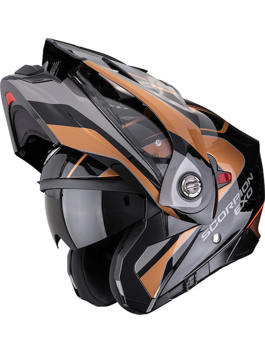 Scorpion EXO ADX-2 Kamps Black-Copper Motorcycle Helmet On-Off ECE 22.06 with Pinlock and Sun Visor Scorpion EXO ADX-2 Kamps Black-Copper Motorcycle Helmet On-Off ECE 22.06 with Pinlock and Sun Visor