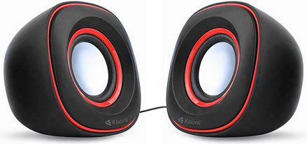 Kisonli S-444 22061 Ηχεία Υπολογιστή 2.0 με Ισχύ 3W Μαύρα