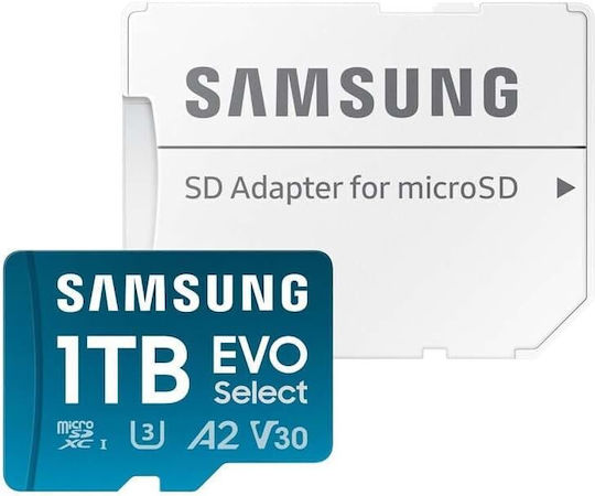 Samsung Evo Select microSDXC 1TB U3 UHS-I 160MB/s με αντάπτορα