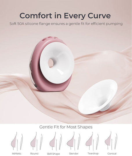 Momcozy Hands Free Ultra Slim Electric Double Breast Pump Battery BPA Free Pink 180ml