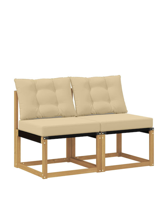 vidaXL Zweisitziges Outdoor-Sofa Hölzernes mit Kissen