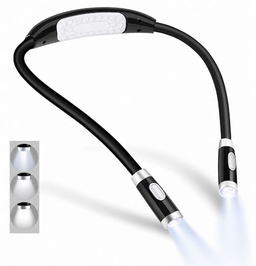 Led Reading Lamp Zola 2 Light Sources 3 Lighting Modes Neck Positioning Battery Powered 56 Cm Black