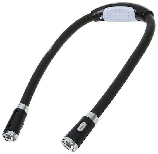 Led Reading Lamp Zola 2 Light Sources 3 Lighting Modes Neck Positioning Battery Powered 56 Cm Black
