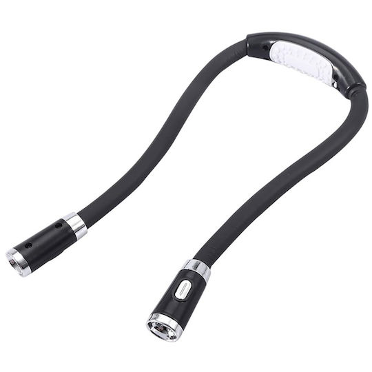 Led Reading Lamp Zola 2 Light Sources 3 Lighting Modes Neck Positioning Battery Powered 56 Cm Black