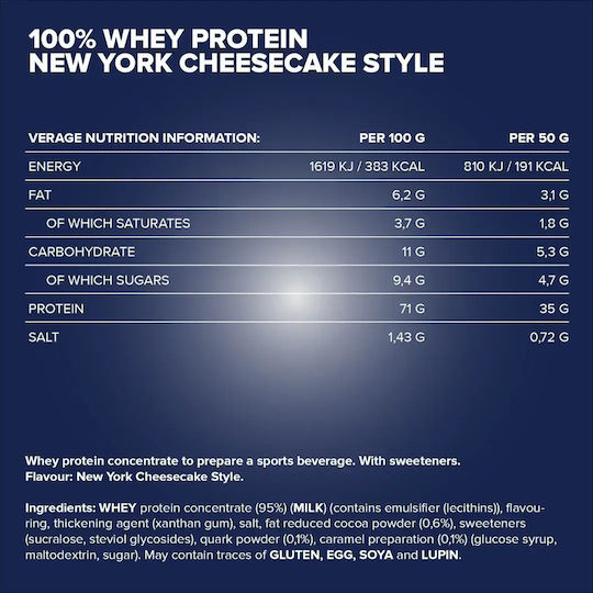 IronMaxx 100% Whey Protein Proteinquelle Molke mit Geschmack New York Cheesecake 500gr