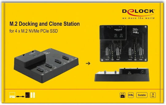 Delock Docking Station 4 X M.2 Nvme Pcie Ssd Cloning Function Delock 64124