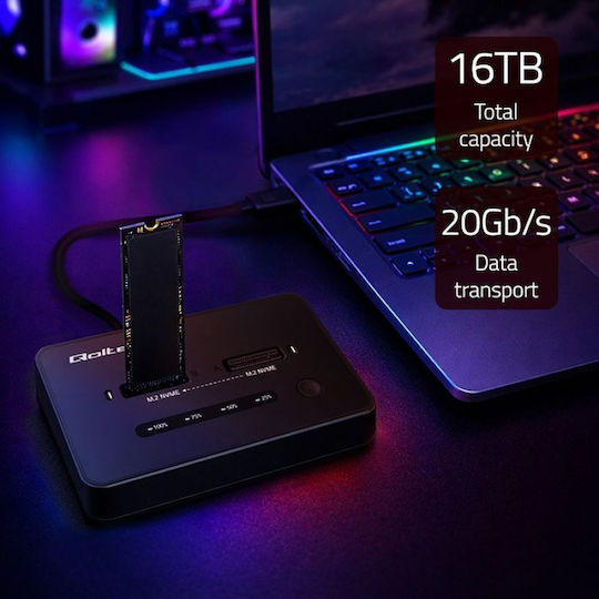 Qoltec Docking Station for PCIe Hard Disks with USB-C Connection 52366