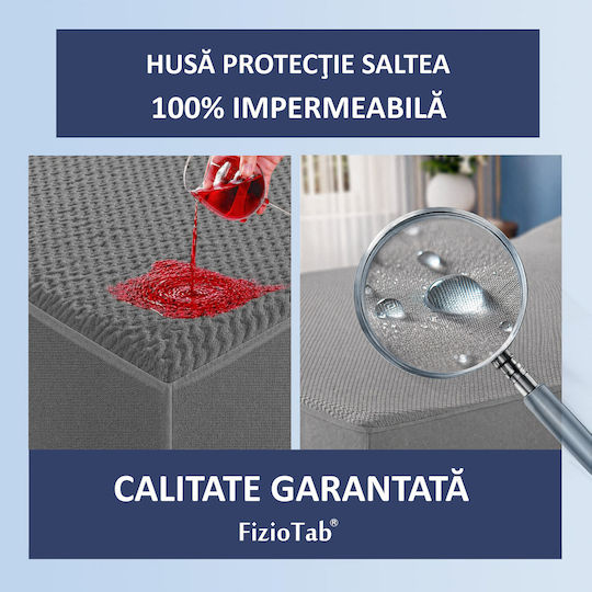 Protecție Pentru Saltea Supraînălțată Waterproof Gri 160x200+30cm