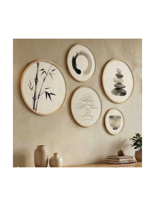 Megapap Set Wooden Wall Decor Nima 5 Pieces