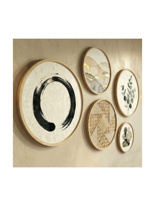 Megapap Set Plăcuțe Decorative din Lemn Nima 5 Bucăți