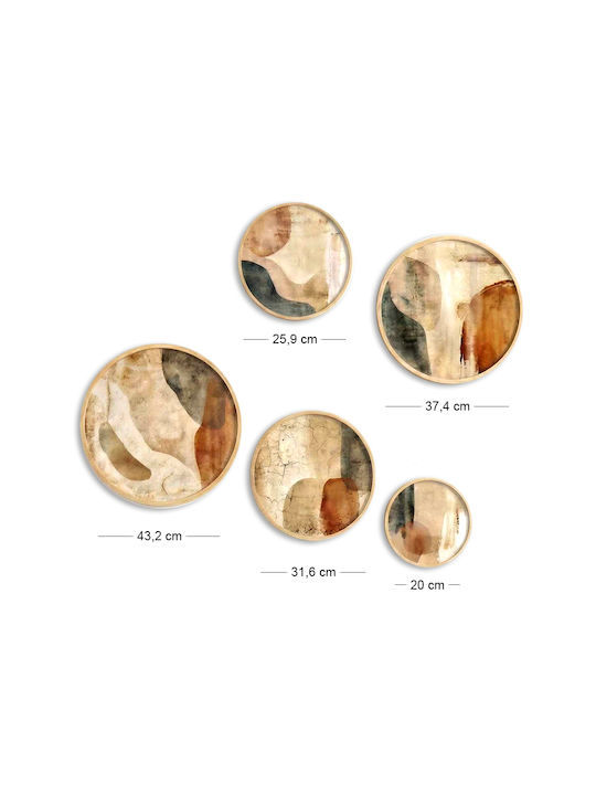 Megapap Set Plăcuțe Decorative din Lemn Nima 5 Bucăți