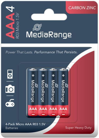MediaRange Super Heavy Duty Цинкови батерии Цинк AAA 1.5V 4бр