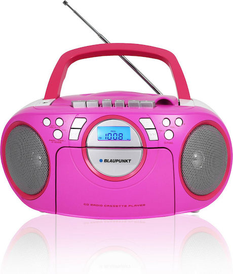 Blaupunkt BB16PK Φορητό Ηχοσύστημα με CD / MP3 / USB / Κασετόφωνο / Ραδιόφωνο Ροζ