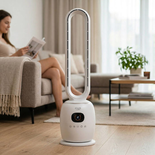 Adler Ventilator Fără Palete 60W cu Telecomandă Alb