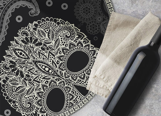 Tulup Non-Slip Round Black Rug Φ90cm