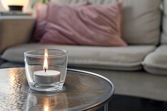 Aura Glass Aromatic Tealights In White Colour 20 Pieces