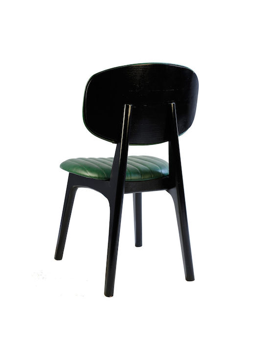 Dining Chair With Genuine Leather Black 47x47x47cm