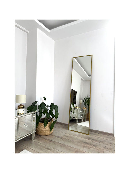 SteweHome Огледало с Златна Метална Рамка 180x50см