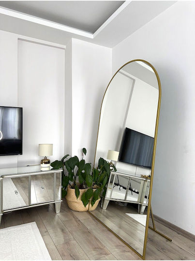 SteweHome Oval Mirror with Gold Metal Frame 180x100cm