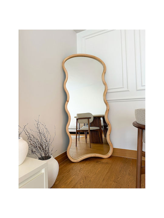 SteweHome Oval Mirror with Wooden Frame 180x80cm