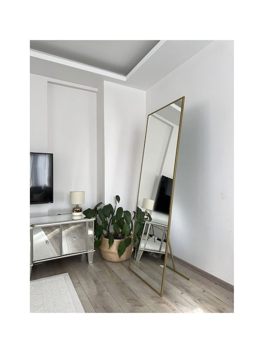 SteweHome Boden- oder Standspiegel mit Goldmetallischem Rahmen 180x80cm