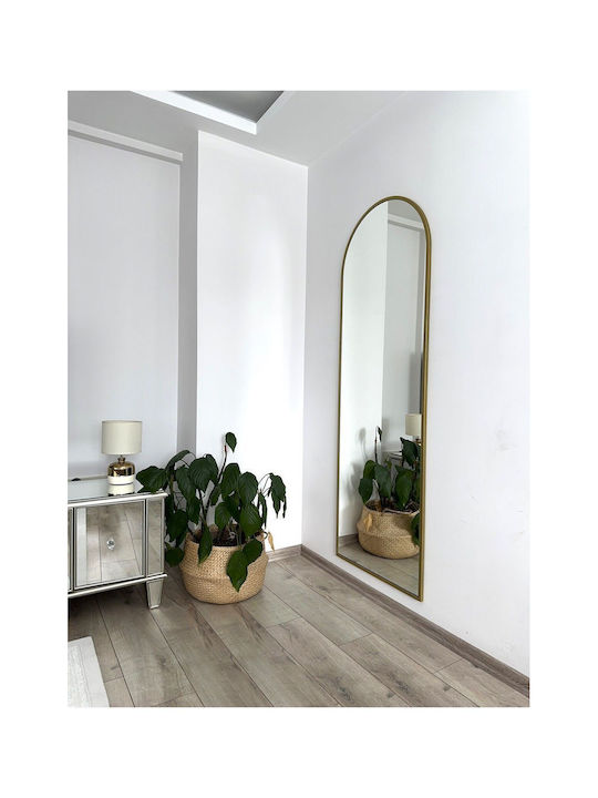 SteweHome Oglindă Ovală cu Ramă Metalică Aurie 180x70cm