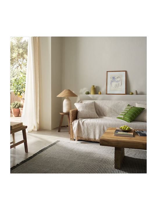 Gofis Home Delia Ριχτάρι Πολυθρόνας Δύο 'Οψεων Ζακάρ 180x180εκ. Ecru