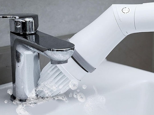 Perie Electrică Rotativă De Curățare Cu 6 Capete Alb Gri 360 De Grade