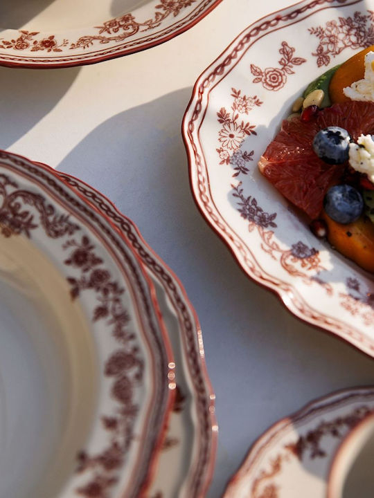 Salt & Pepper Deep Serving Plate Made of White Porcelain with a Diameter of 27cm