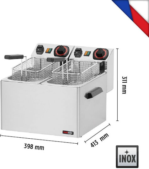 Alfa Frost Elektrische Kommerzielle Fritteuse Doppel 3kW Kapazität pro Korb 2x5lt