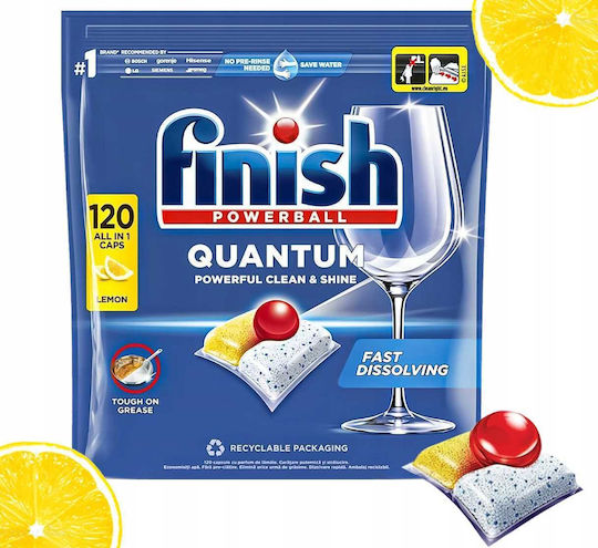 Finish Quantum All-in-1 120 Капсули за Съдомиялна Екологични