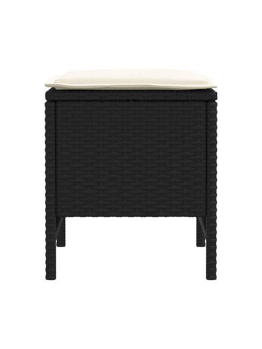 Gartenhocker Würfel Außeneinsatz Rattan mit Kissen Schwarz 2 Stück 38x38x45cm
